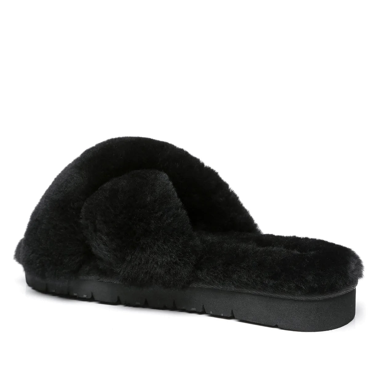 Ugg fur best sale slides black