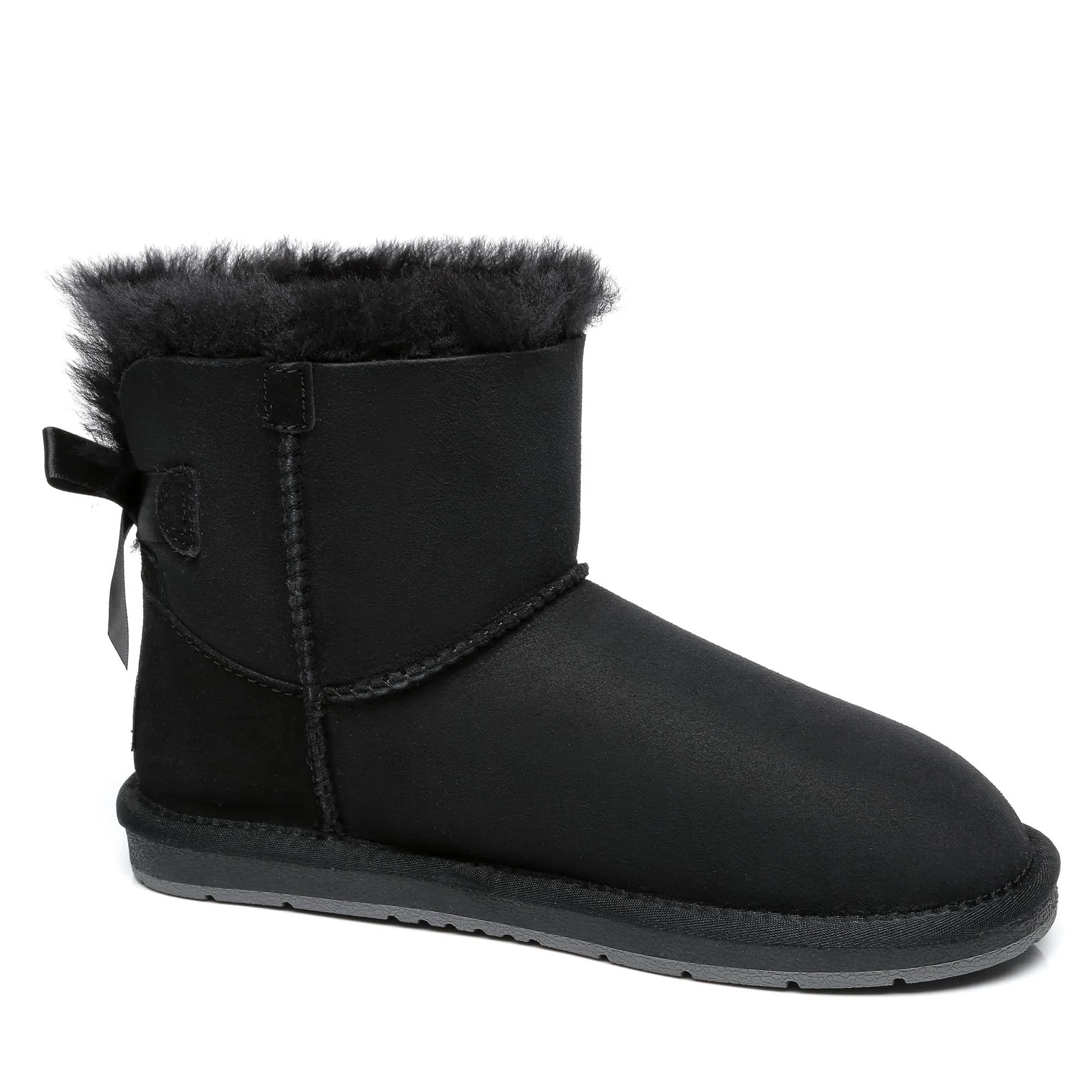 Black uggs with discount ribbons on the back