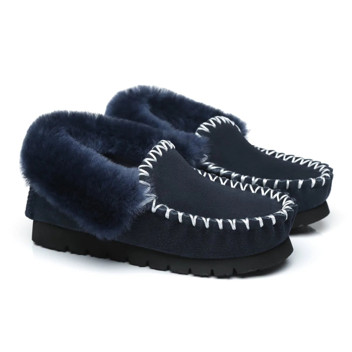 Navy blue discount ugg moccasins
